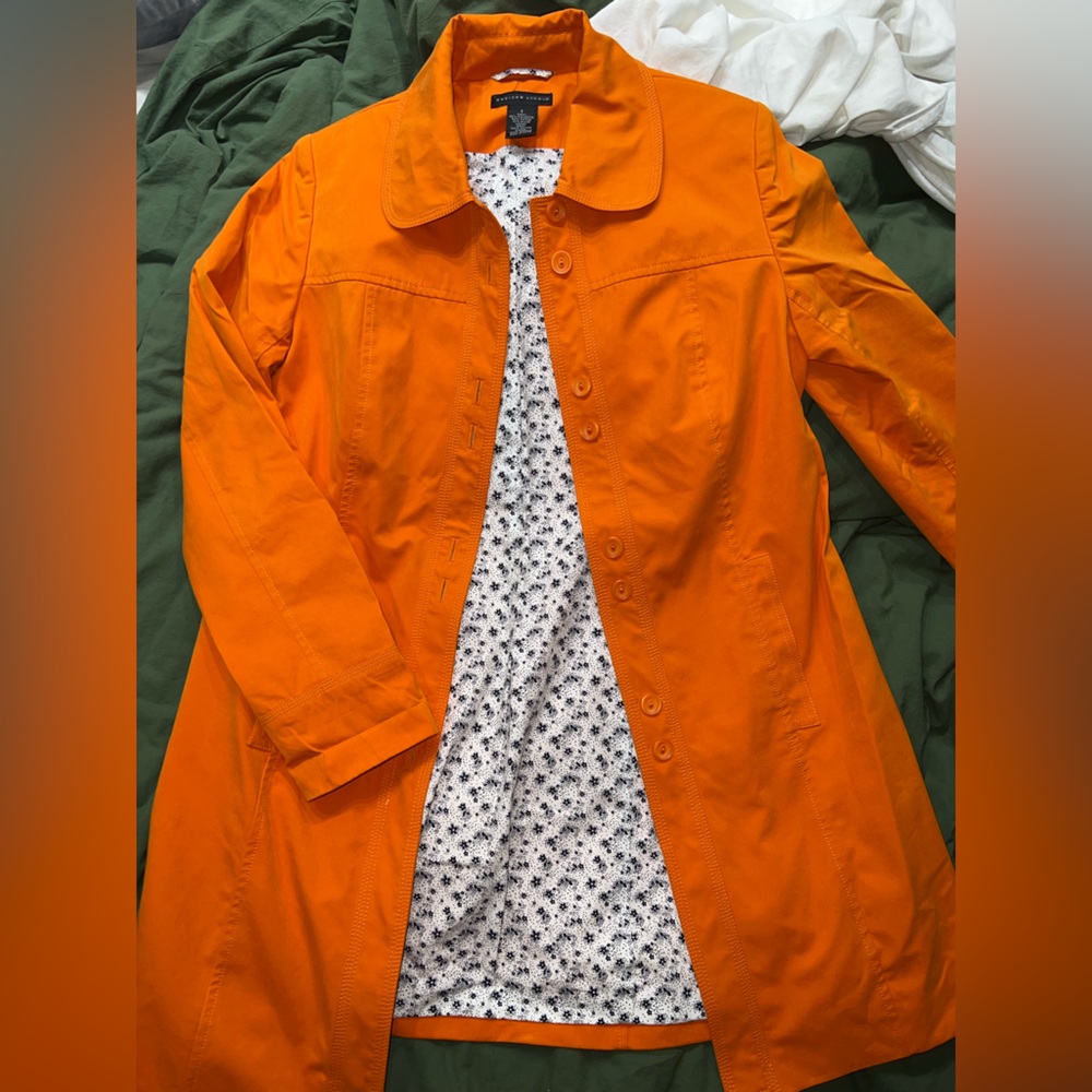 ‼️NWOT: Madison Studio Womens Orange Jacket Trench Coat - S